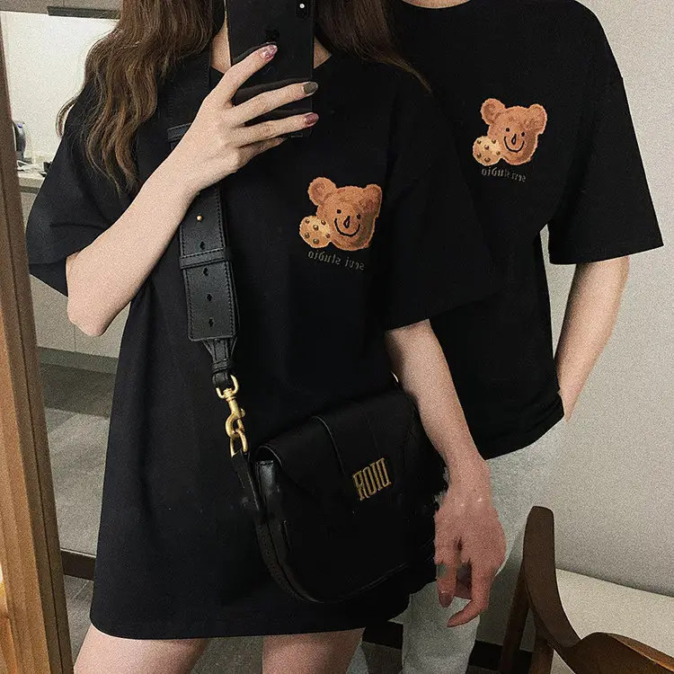 Women Korean Bear Cartoon T-Shirt White 2025 — feature 20