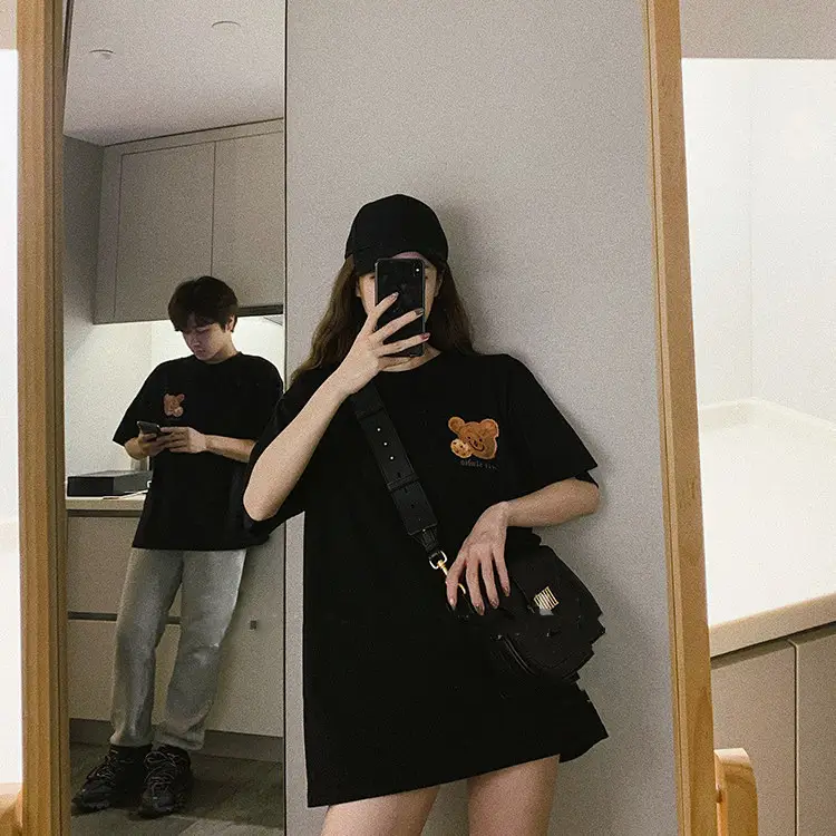 Women Korean Bear Cartoon T-Shirt White 2025 — feature 22