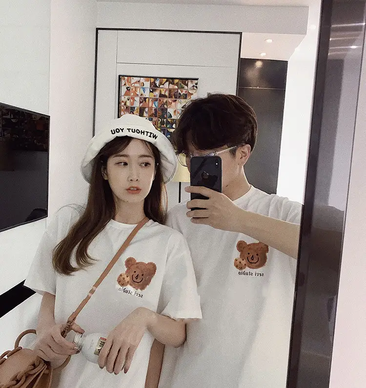 Women Korean Bear Cartoon T-Shirt White 2025 — feature 29