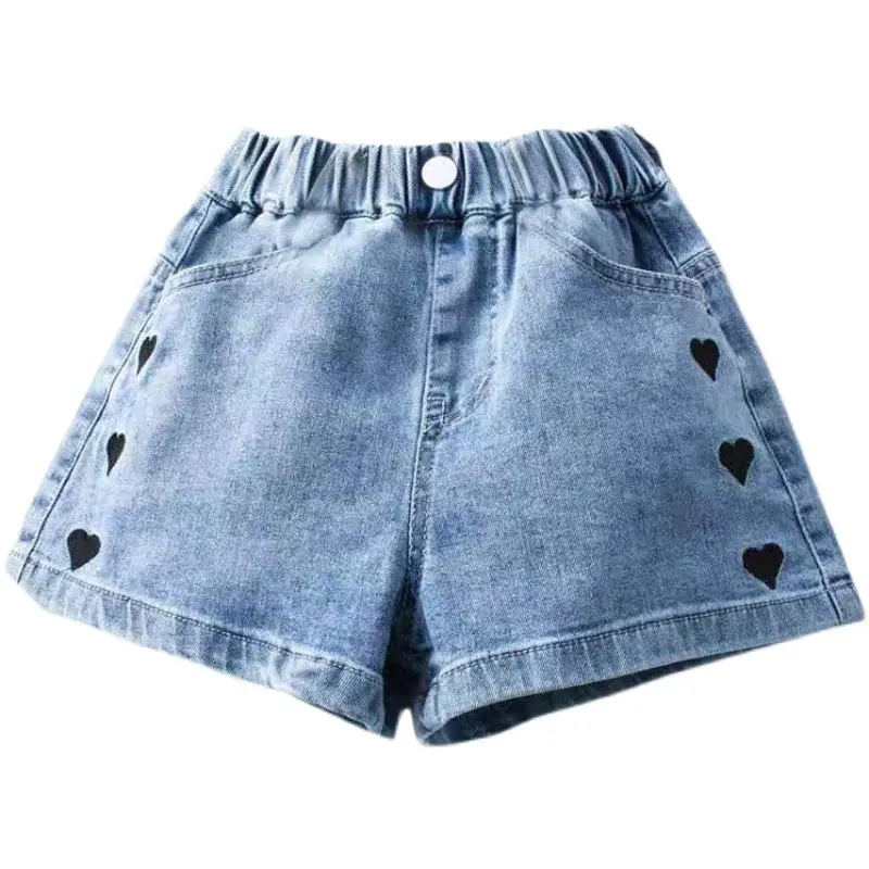 Girls Denim Shorts Heart Cutout Summer Wear - Image 5