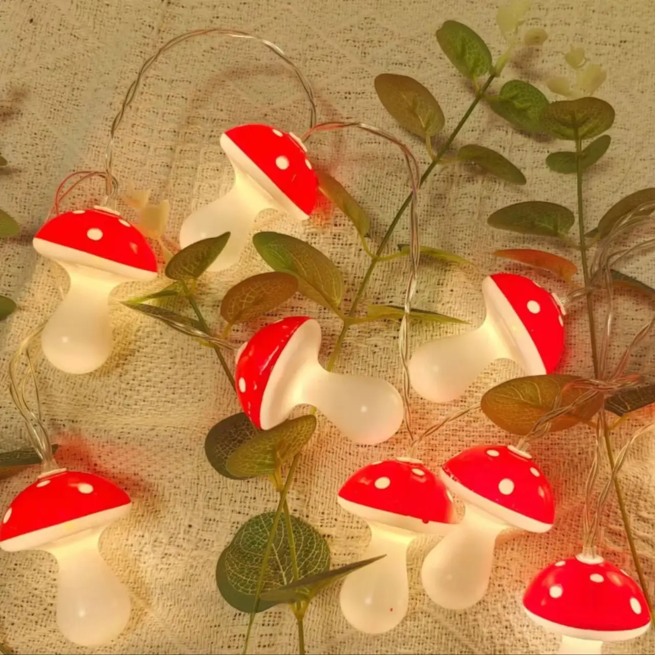 Cross-Border Hot Red Mushroom Light String for Home Decor - Image 5