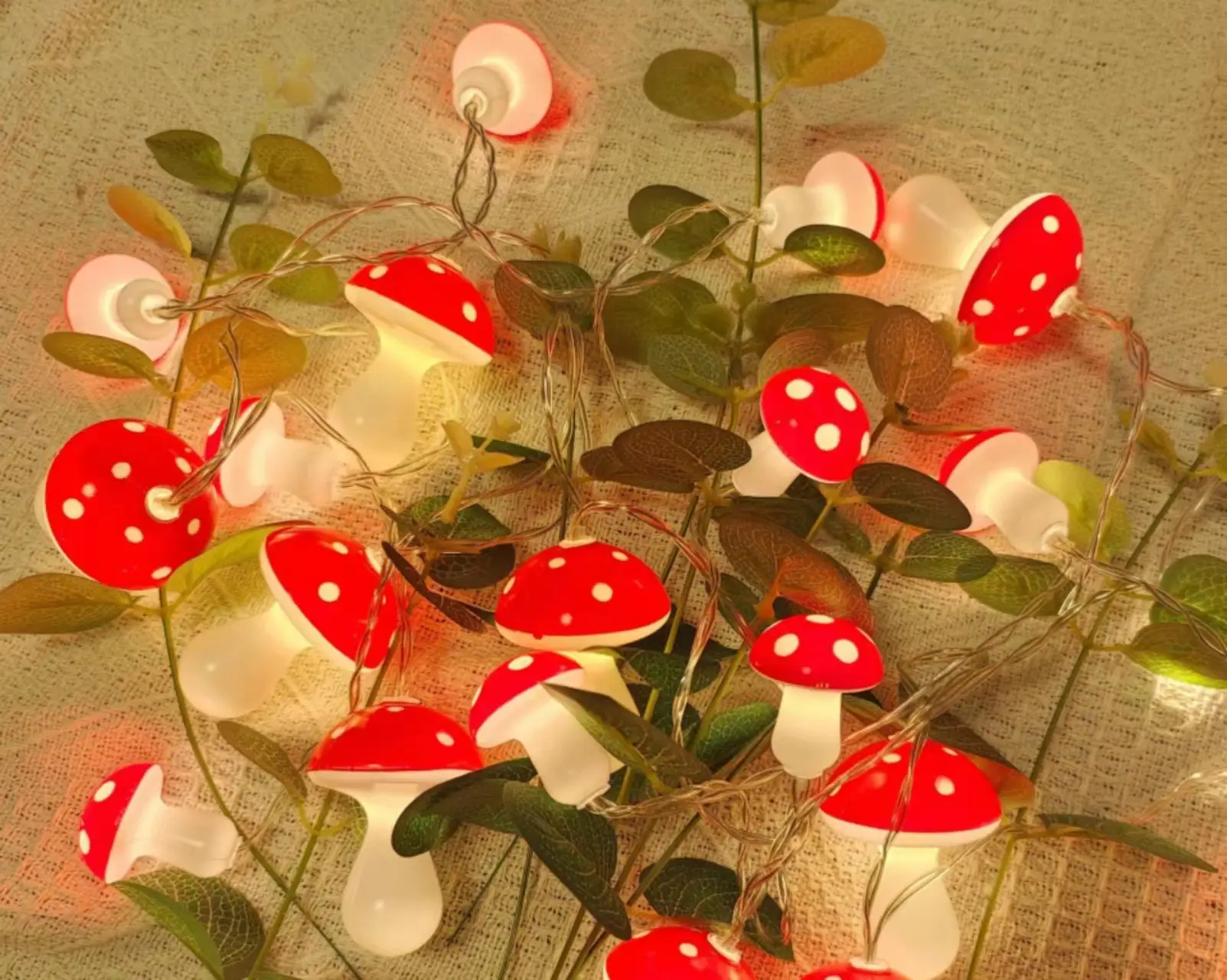 Cross-Border Hot Red Mushroom Light String for Home Decor - Image 2
