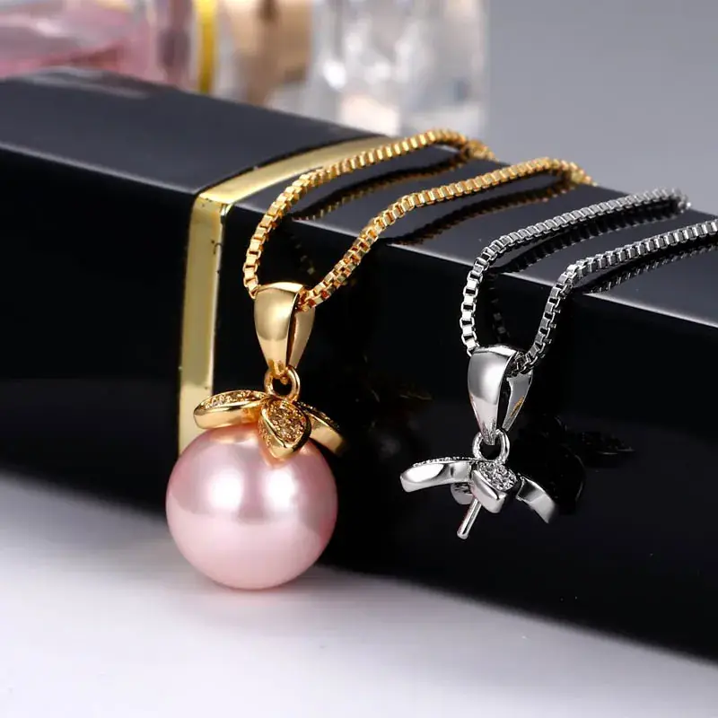 Pink Pearl Pendant Necklace for Women - Image 3