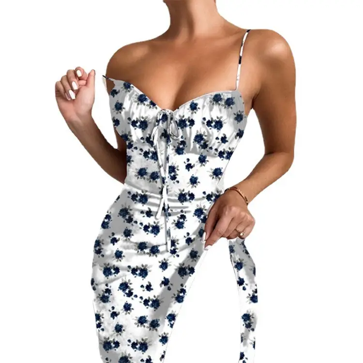 Printed Strap Dress for Women Spring New 2026