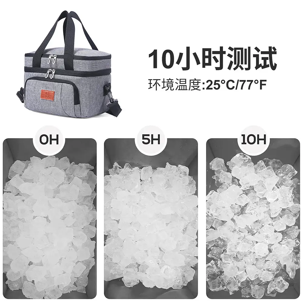 Double Layer Waterproof Ice Bag Large Portable Thermal Lunch Bag