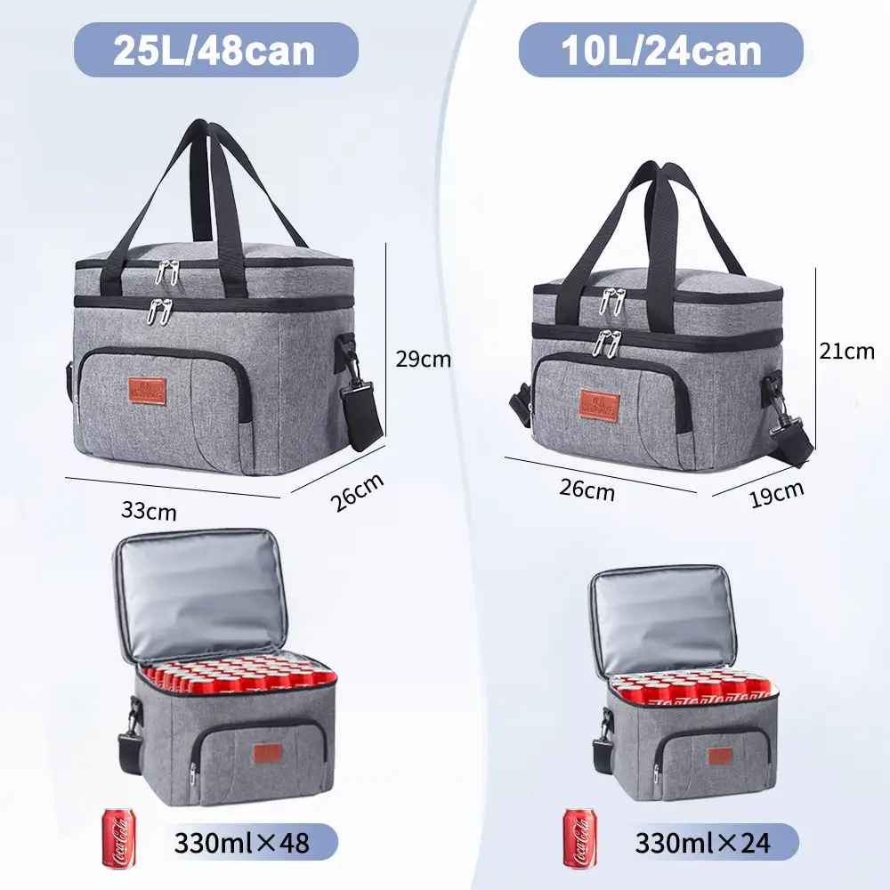 Double Layer Waterproof Ice Bag Large Portable Thermal Lunch Bag