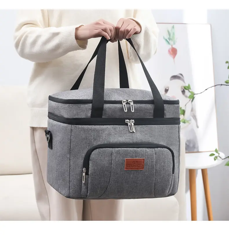 Double Layer Waterproof Ice Bag Large Portable Thermal Lunch Bag — feature 16