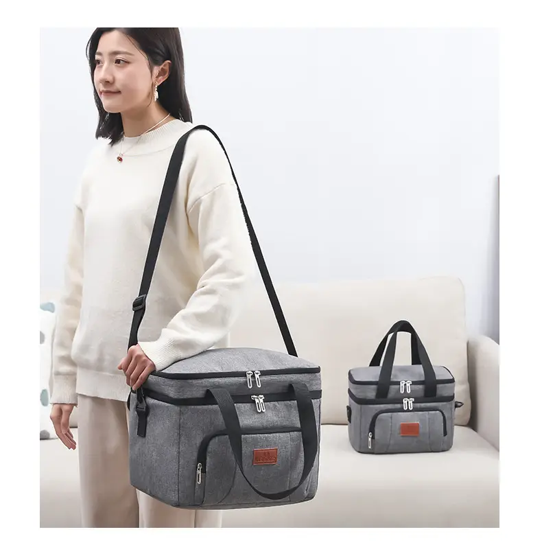Double Layer Waterproof Ice Bag Large Portable Thermal Lunch Bag — feature 17