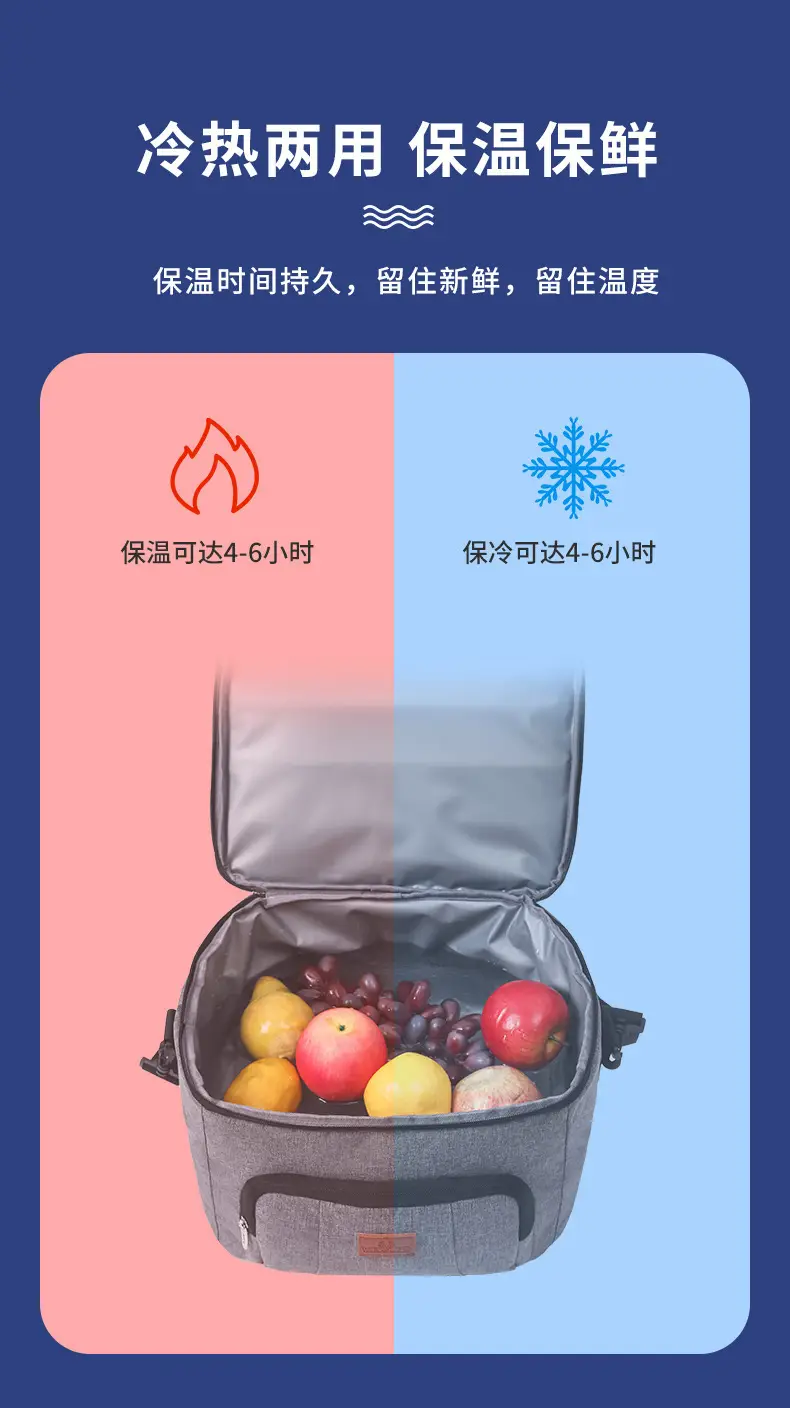 Double Layer Waterproof Ice Bag Large Portable Thermal Lunch Bag — feature 7