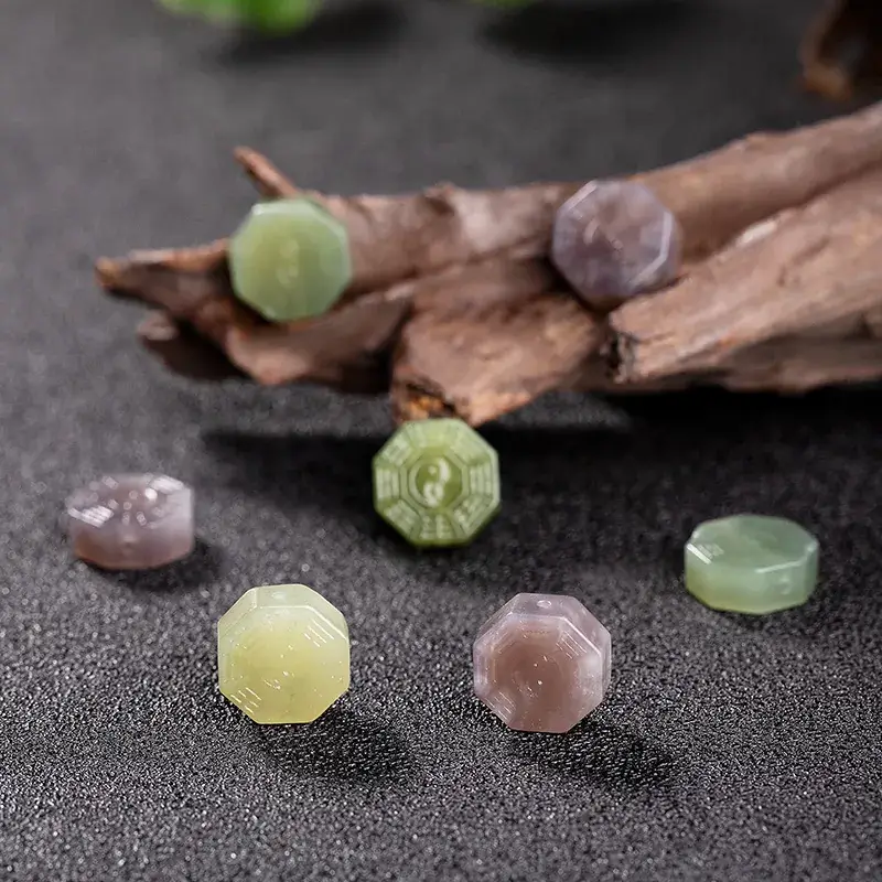 Natural Hetian Jade Pendant White Green Purple Carved Design - Image 4