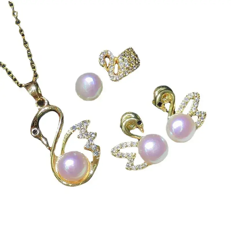 2021 Mother's Day Pearl Necklace Set with Swan Design - Image 6