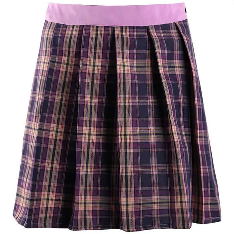 Plaid Pleated Skirt Women High Waist Zipper - Image 6