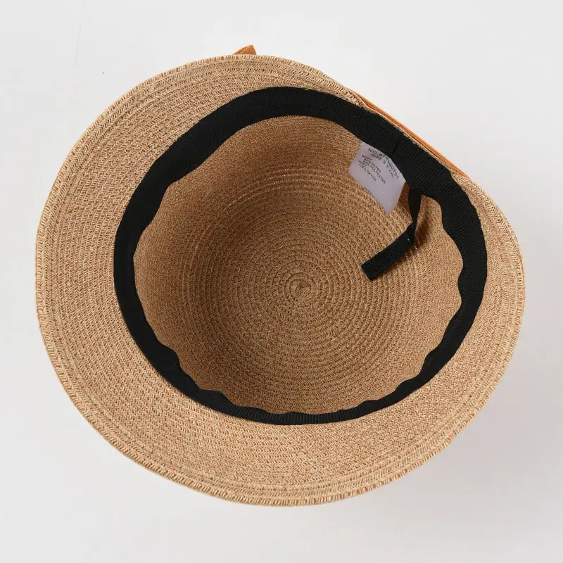 Japanese Style Straw Hat with Orange Band - Image 5