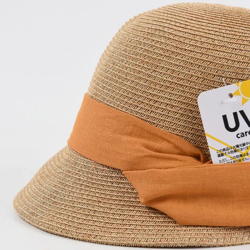 Japanese Style Straw Hat with Orange Band - Image 6