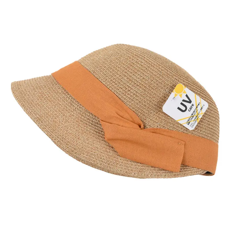 Japanese Style Straw Hat with Orange Band - Image 2