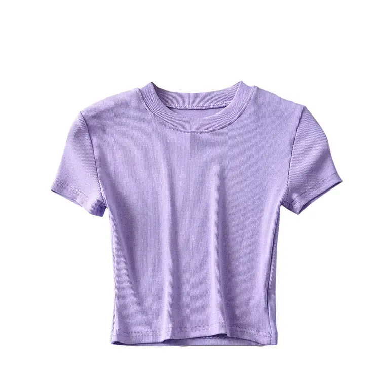 Men Purple Slim Fit T-Shirt Short Sleeve Round Neck - Image 3