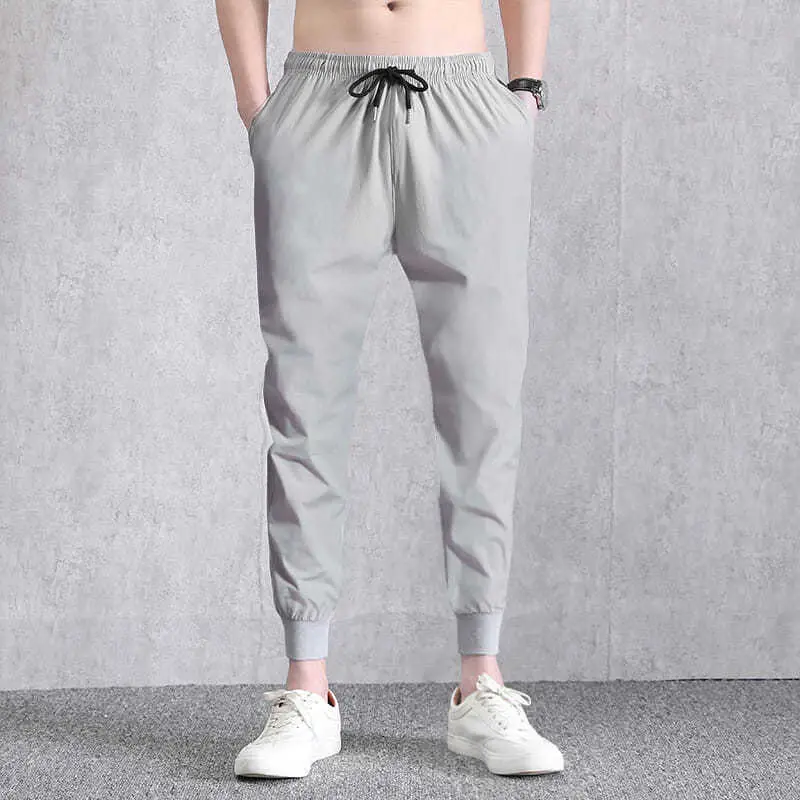 Men Summer Thin Pants Large Loose Breathable Gray - Image 6