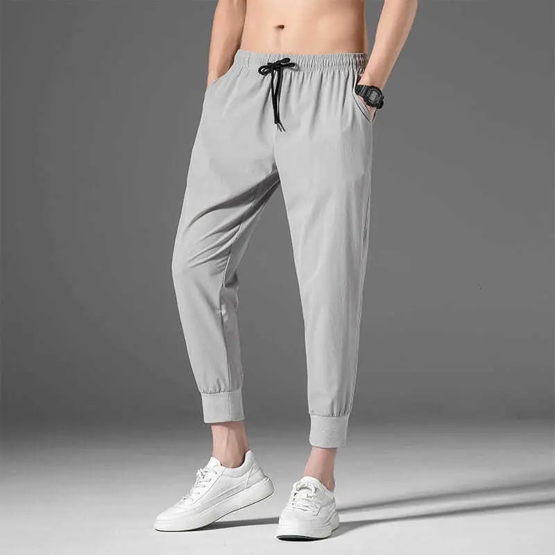 Men Summer Thin Pants Large Loose Breathable Gray - Image 7