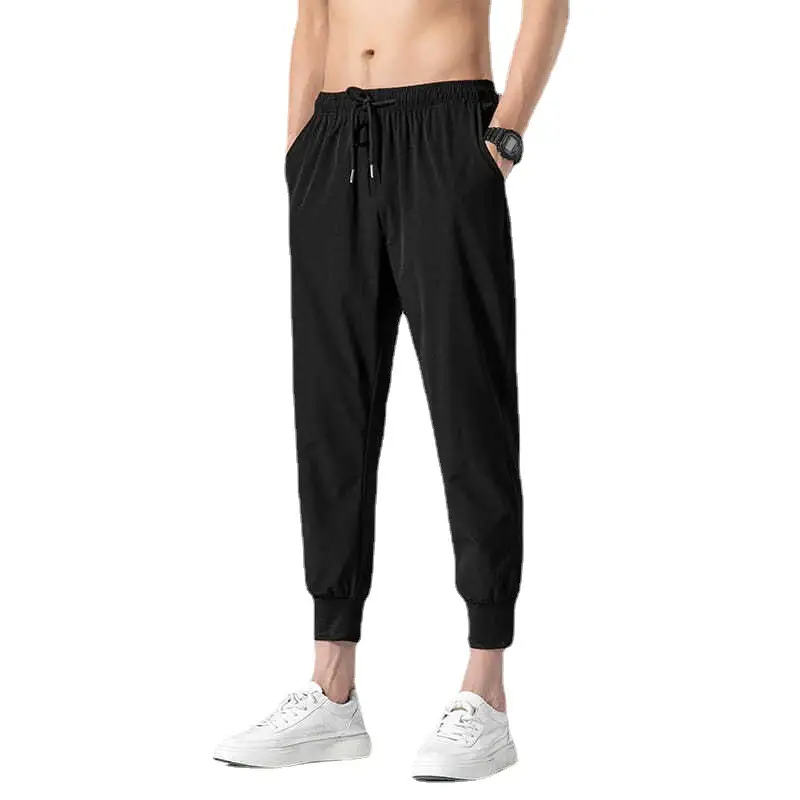 Men Summer Thin Pants Large Loose Breathable Gray - Image 8