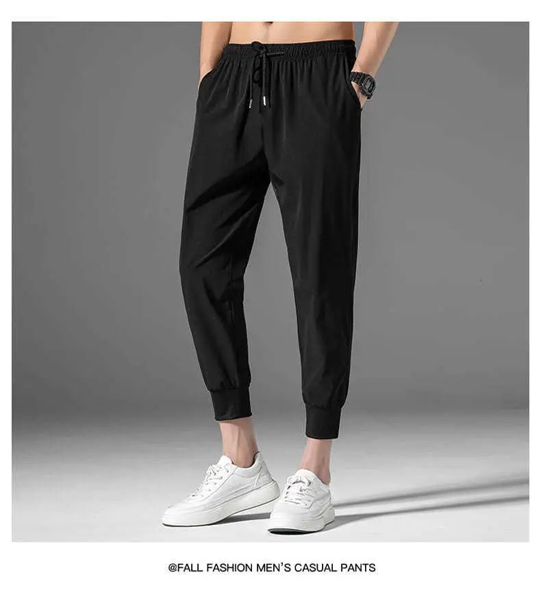 Men Summer Thin Pants Large Loose Breathable Gray — feature 12