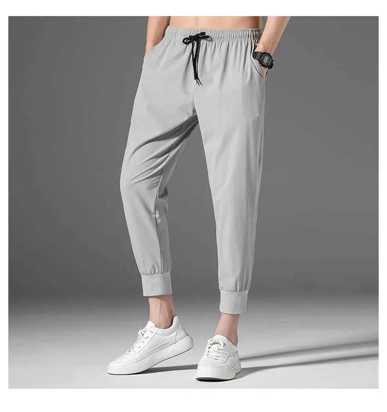Men Summer Thin Pants Large Loose Breathable Gray — feature 15