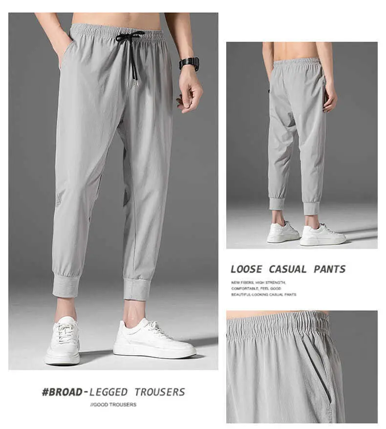 Men Summer Thin Pants Large Loose Breathable Gray — feature 16