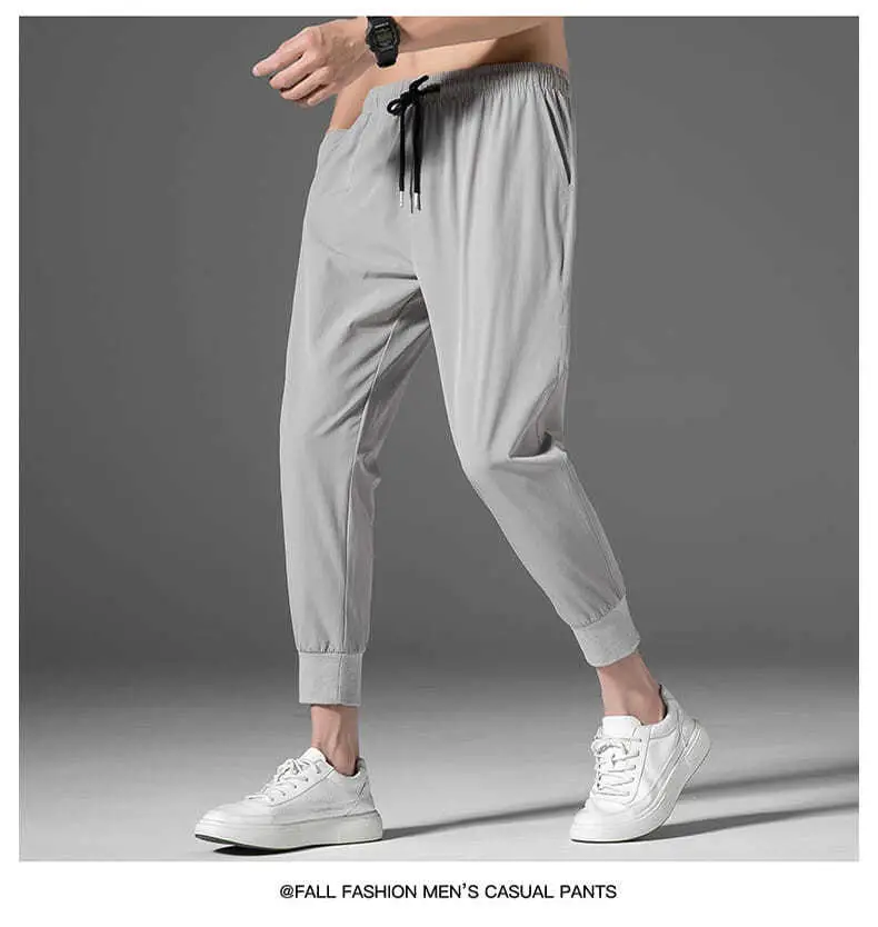 Men Summer Thin Pants Large Loose Breathable Gray — feature 17