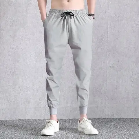 Men Summer Thin Pants Large Loose Breathable Gray - Image 2