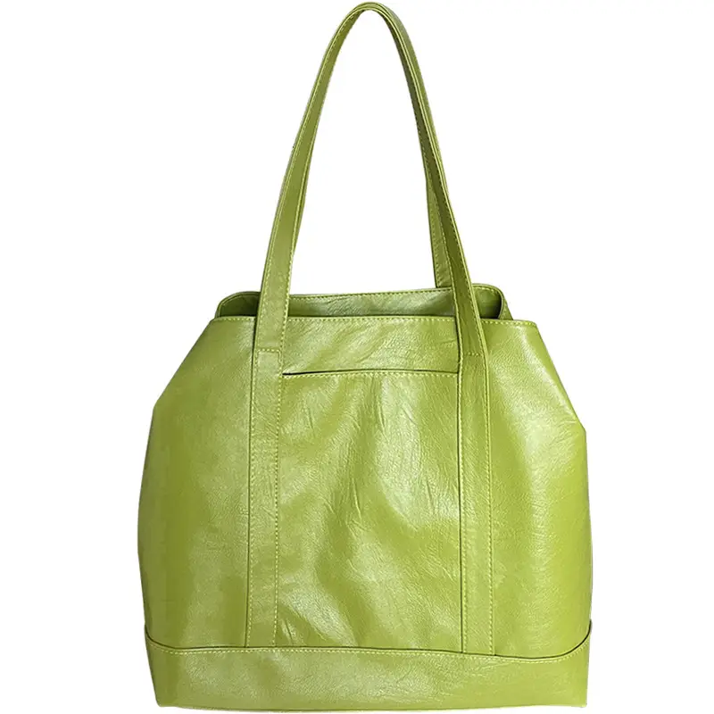 Green PU Tote Bag for Women Large Capacity - Image 8