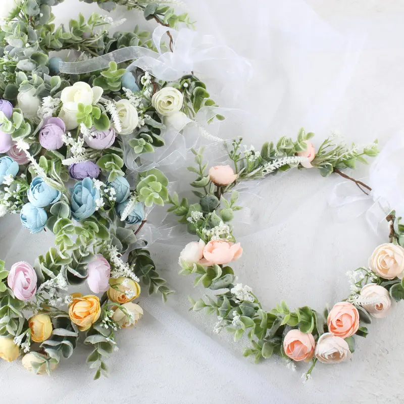 Purple Floral Bridal Hairband for Weddings