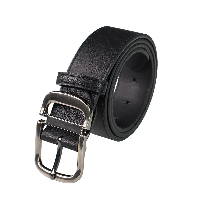 New Men's Black Belt with Silver Buckle