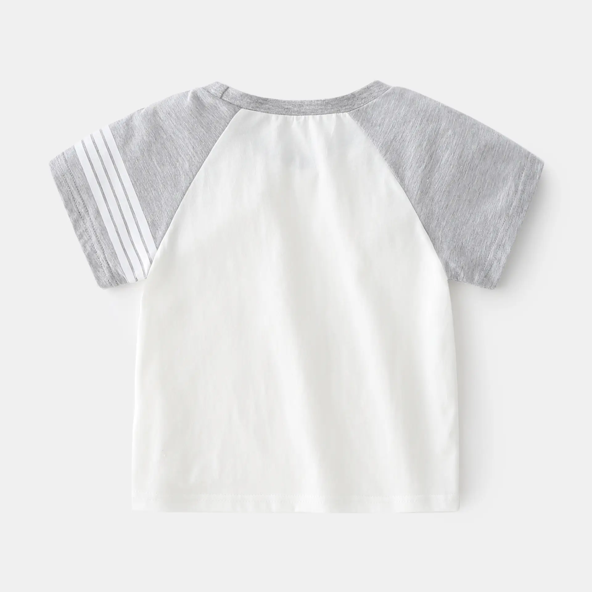 New Summer Boys Cotton Raglan Sleeve T-Shirt Grey Blue - Image 4