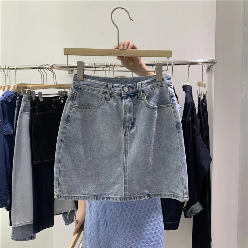 Women Denim High Waist Hip Short Skirt 2021 - Image 3