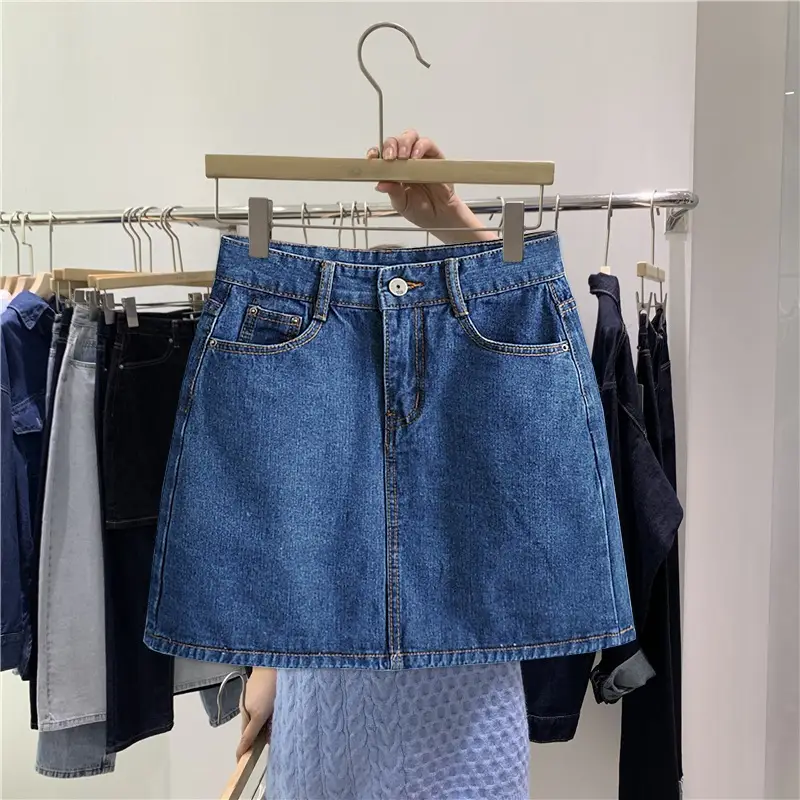 Women Denim High Waist Hip Short Skirt 2021 - Image 4