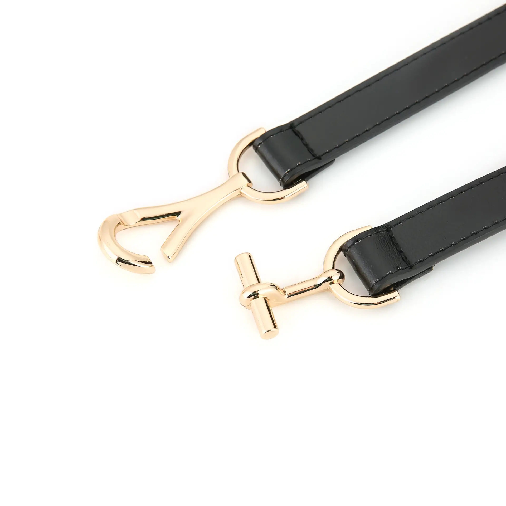 Women's Brown Leather Belt with Gold Chain Decor - Image 8