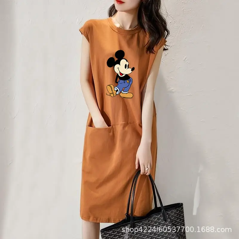 Women's Printed Sleeveless Dress Brown 2025 - Image 4