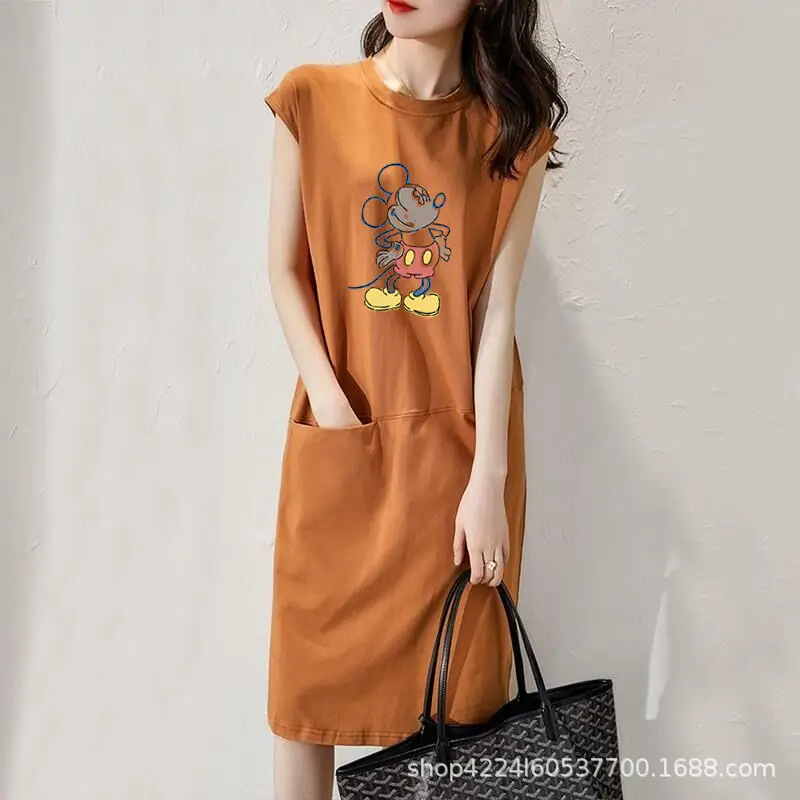 Women's Printed Sleeveless Dress Brown 2025 - Image 6