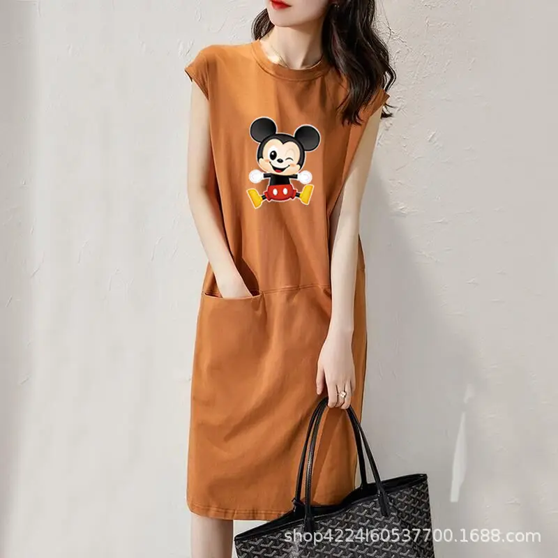Women's Printed Sleeveless Dress Brown 2025 - Image 8