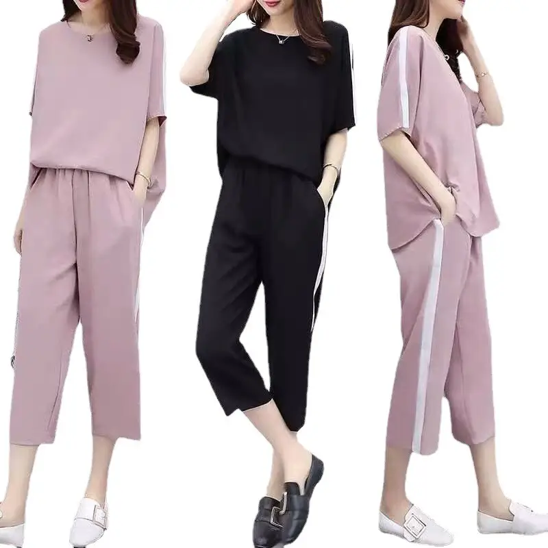 200 Jin Large Women's Pink & Black Loose Two-Piece Set - Image 7