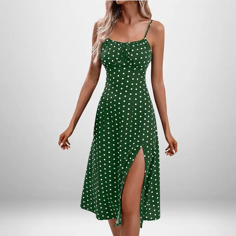 Women's Floral Lace-Up Slit Dress Yellow - Image 17