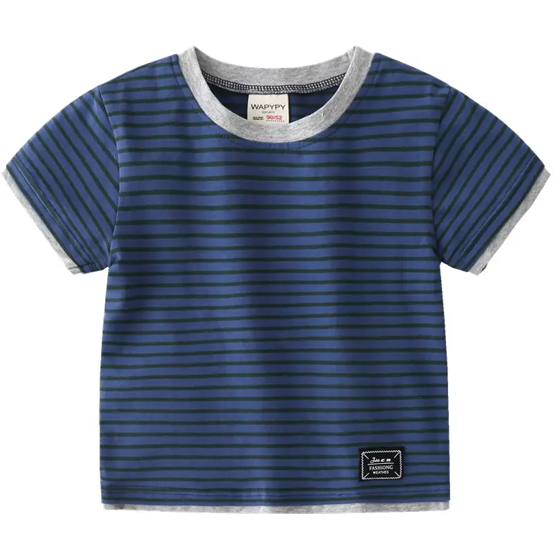 Kids Striped T-Shirt Green White 2024 - Image 6