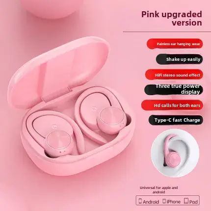 White Bluetooth Headset with LED Display & Sweat Proof Design - Image 3
