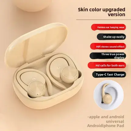 White Bluetooth Headset with LED Display & Sweat Proof Design - Image 4
