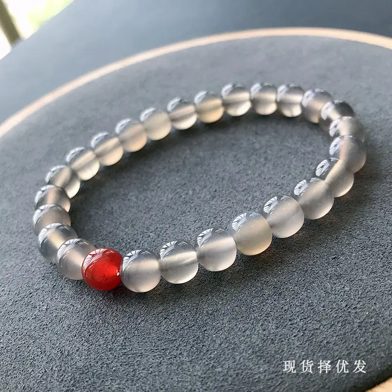 Jingyao Turkey Natural Purple Gray Agate Beads Bracelet Single Ring — feature 11