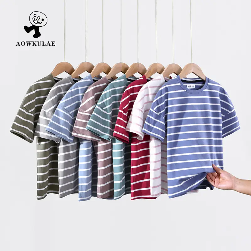 Kids Striped T-Shirts Moisture Wicking Loose Fit