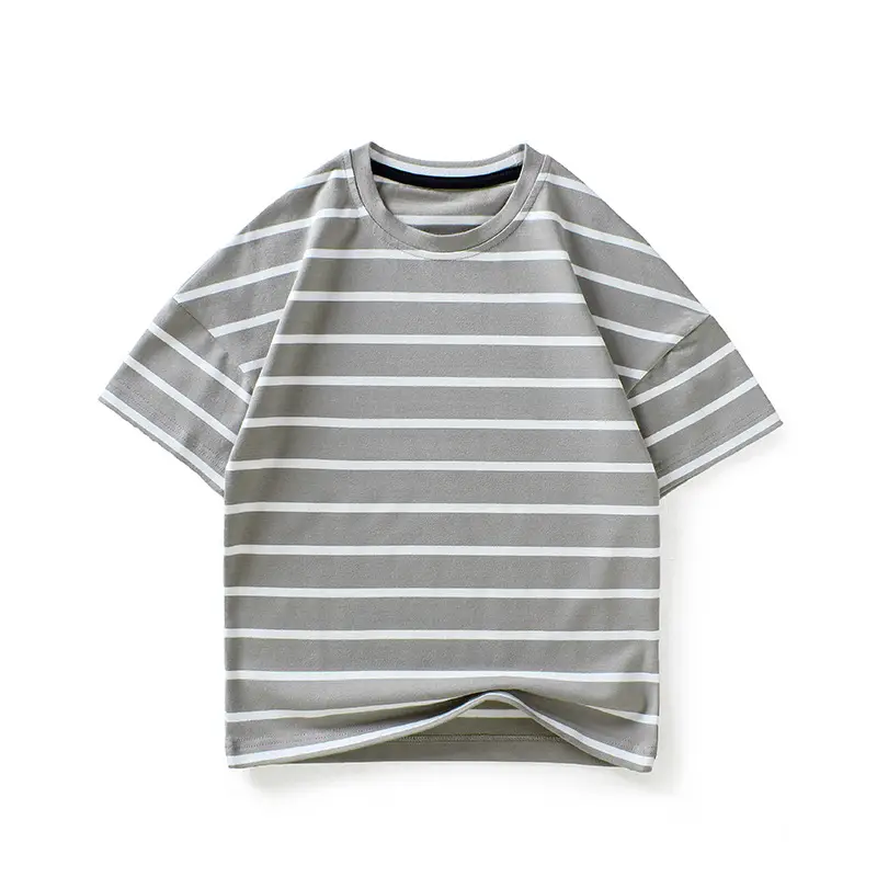 Kids Striped T-Shirts Moisture Wicking Loose Fit