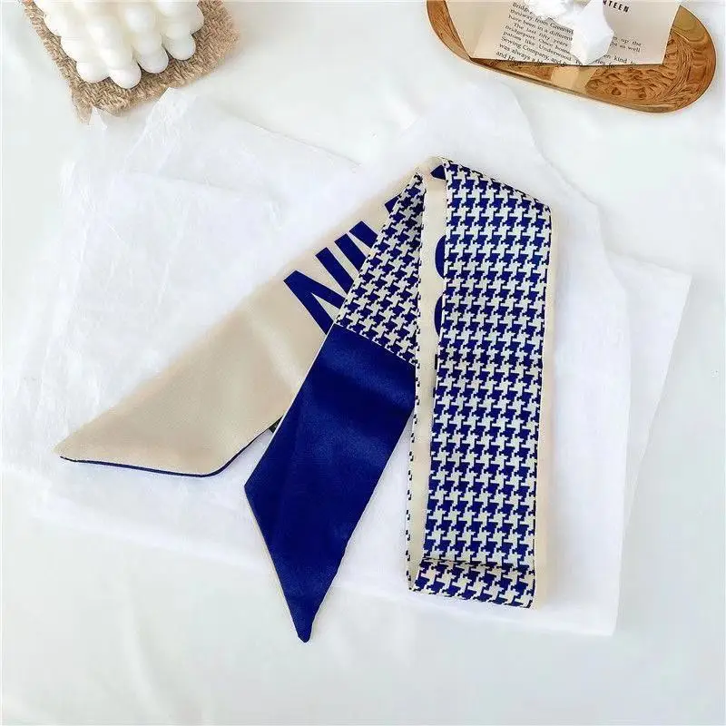 Girls Silk Scarf with Floral Pattern & Hair Tie - Image 21