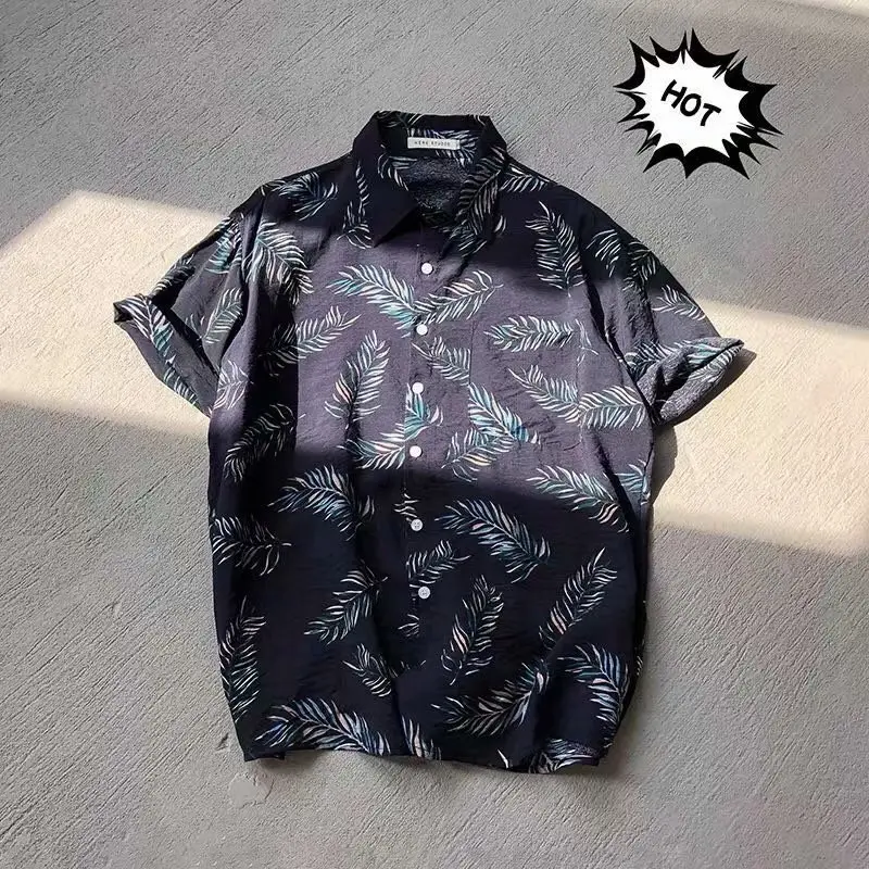 101 tropical leaf# navy blue