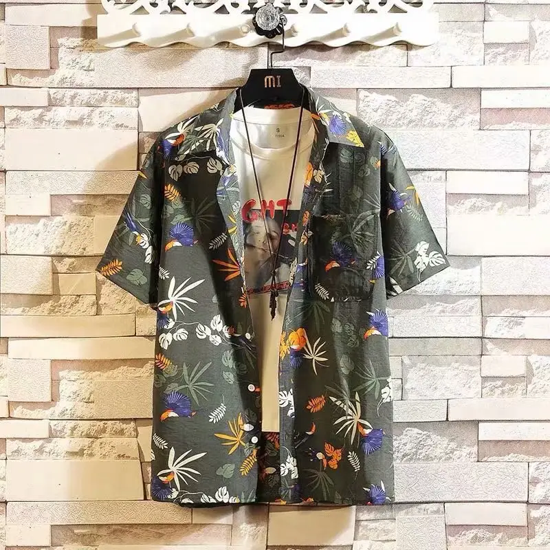 109 flowers and birds# dark green