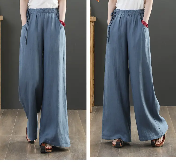 2025 New Summer Literary Loose Wide Leg Pants Women — feature 10